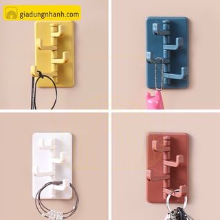 Móc 4 nhánh dán tường