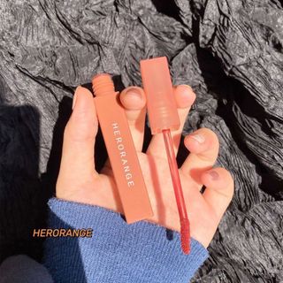 Son kem Herorange Lip Mud Glaze Lip Gloss ống cây vuông dưỡng ẩm chống nước nhung mịn