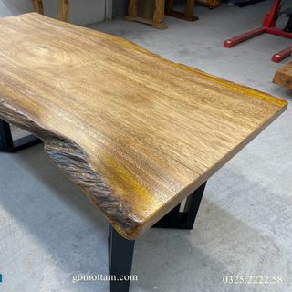 Mặt bàn gỗ tự nhiên nguyên tấm cạnh tự nhiên dài 1,7m x (85-90) x 5