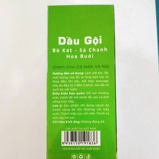 Dầu gội bồ kết sả chanh hoa bưởi ORGANIC C360ML