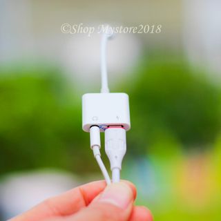 Jack Chuyển Iphone MH030 2 Đầu Ra Jack 3.5 Và Sạc Lingting Có Mic Chơi Game, ,