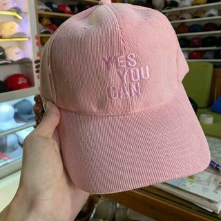 Nón nhung thêu logo can you yes