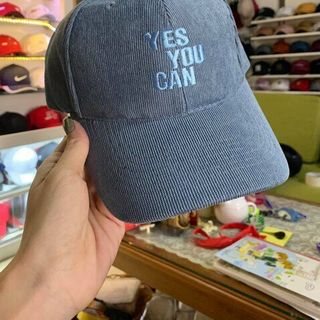 Nón nhung thêu logo can you yes
