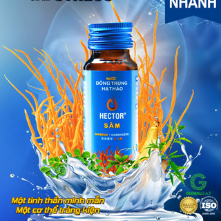 Nước đông trùng hạ thảo Hector sâm - Tăng lực nhanh, giải rượu, say tàu xe, giải độc gan thận.