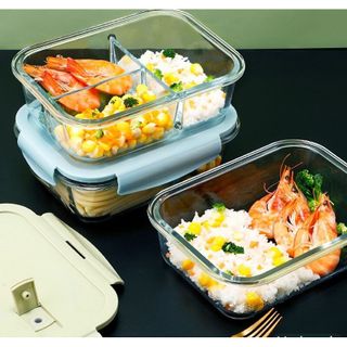 Hộp Cơm Thủy Tinh 3 Ngăn Chịu Nhiệt Cao