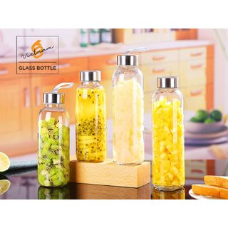 bình thủy tinh đựng nước dây xách - chai thủy tinh dây xách 300ml