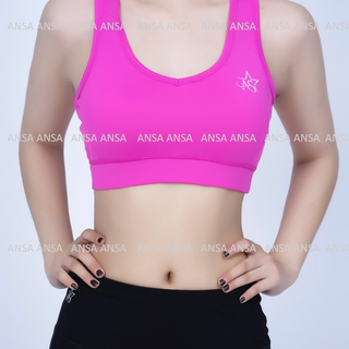 Áo bra thể thao phối lưới chữ V