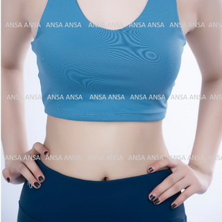 Áo croptop 3 lỗ thể thao nữ 2 lớp cổ tim giá sỉ