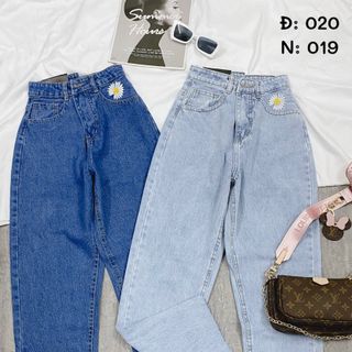 Quần baggy jean nữ thêu hoa cúc MS01920 giá sỉ