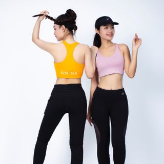 Áo croptop 3 lỗ thể thao nữ 2 lớp cổ tim