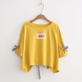 M73 - áo thun croptop thắt nơ tay và lưng