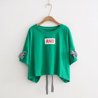 M73 - áo thun croptop thắt nơ tay và lưng