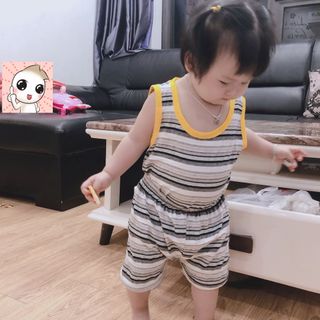 Bộ cotton ba lỗ cho bé trai, bộ ba lỗ cho bé gái co giãn 4 chiều