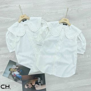 Áo kiểu bèo tay ngắn