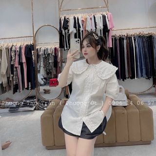 Áo kiểu bèo tay ngắn