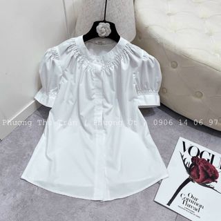 Áo kiểu tay ngắn cổ bo