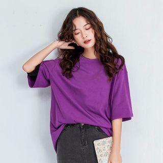 M51 - áo thun trơn freesize dáng rộng tay lỡ nhiều màu