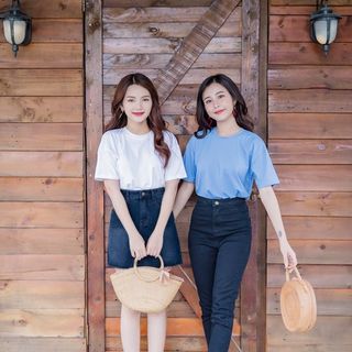 M51 - áo thun trơn freesize dáng rộng tay lỡ nhiều màu