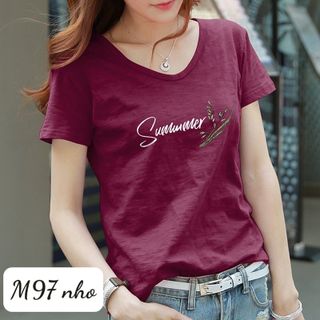 M97 áo thun cổ thuyền nhiều màu