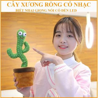 Cây Xương Rồng Nhồi Bông Có Nhạc, Biết Nhảy Biết Múa và Nhại Tiếng 120 Bài Hát Dùng 3 Pin AAA