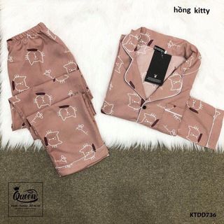 bộ ngủ pijama kate tay ngắn quần dài giá sỉ