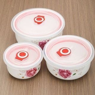 Bộ 3 bát sứ có nắp đậy