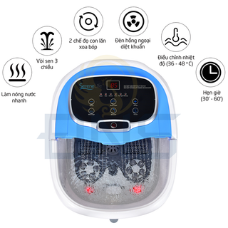[ HOA KỲ] Bồn Ngâm Chân, Massage Chân SereneLife SL12, Bảo hiểm 2 tỷ