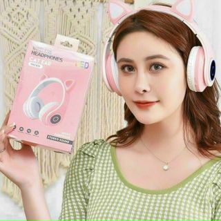 Tai nghe Bluetooth Headphone chụp tai Led siêu đẹp tai mèo siêu dễ thương âm thanh siêu hay,êm tai vv... 4.6