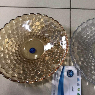 Tô, đĩa thủy tinh chấm bi vàng soga hàng cao cấp vàng đẹp