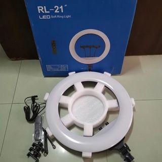 Đèn Livestream 55CM RL-21 (65W) kẹp được 3 đt + remote điều chỉnh đèn + chân đèn thép 2m