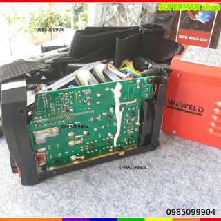 Máy hàn siêu nhỏ Weweld Mini siêu khoẻ MMA 200A DÂY HÀN LÕI ĐỒNG BẢO HÀNH 18T