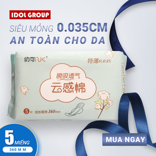 Băng Vệ Sinh Dùng Ban Đêm Chống Tràn Thấm Hút Nhanh An Toàn Cho Da, Mỏng Cánh Thơm Nhẹ 5 miếng(360mm) giá sỉ