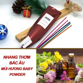 NHANG THƠM BẮC ÂU HƯƠNG BABY POWDER- NHANG SẠCH- AN TOÀN- HƯƠNG LIÊU 100% TỰ NHIÊN- KHÔNG CHẤT BẢO QUẢN