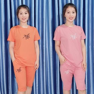 Bộ đồ mặc nhà quần lửng áo cộc tay chất thun mỏng mát siêu mềm mịn