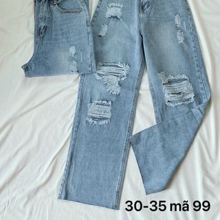 Quần baggy jean nữ bigsize ống rộng MS99. Sll giá giá sỉ