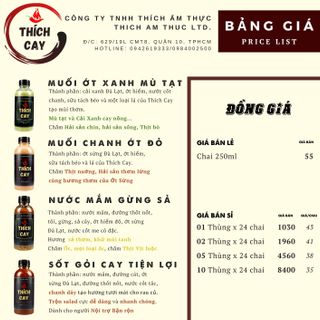 Nước chấm thịt nướng, nước chấm hải sản - Muối ớt sừng đỏ Thích Cay