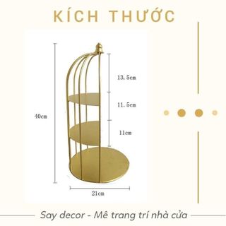 Kệ mỹ phẩm lồng chim 3 tầng đựng đa năng để nước hoa DECOR trang trí phòng ngủ phòng khách giá sỉ