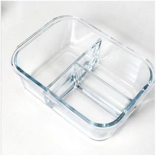 Hộp cơm văn phòng thủy tinh có chia ngăn kèm đũa thìa inox