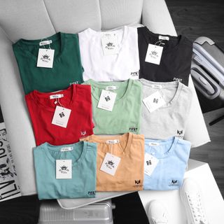 Áo thun nam cổ tròn cotton lạnh 100% thoáng mát,