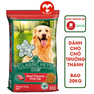 Thức Ăn Cho Chó Hạt Classic Pets 20Kg Vị Bò Dành Cho Chó Lớn