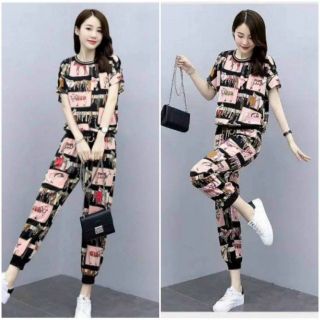 Đồ bộ thể thao nữ cao cấp in họa tiết 3d TT395
