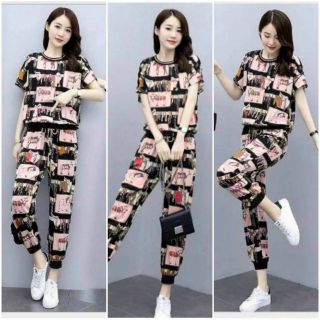 Đồ bộ thể thao nữ cao cấp in họa tiết 3d TT395