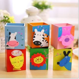 Hộp đựng bút bằng gỗ hình các con vật kute dễ thương