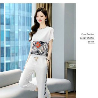 Đồ bộ thể thao cotton cao cấp phối họa tiết cổ điển TT461
