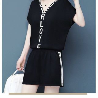 Đồ bộ short nữ thể thao cổ V TT470