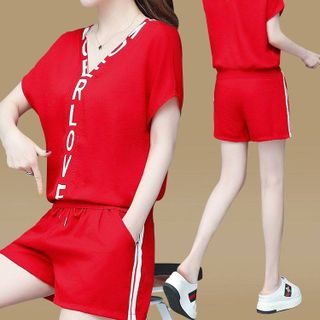 Đồ bộ short nữ thể thao cổ V TT470