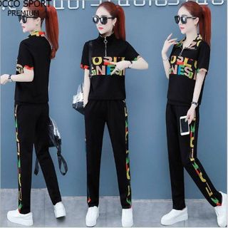 Đồ bộ thể thao cổ bẻ phối chữ TT432180