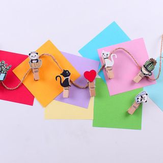 Combo 10 kep gỗ treo hình ,kẹp giấy tặng dây