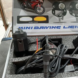 Đèn trợ sáng mini bi cầu 2 bóng tản nhiệt chống nước