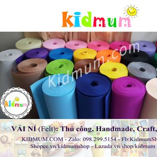 Vải Nỉ chuyên dùng cho mầm non, handmade; màu đẹp, dày đều. 15k/yard